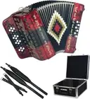 SofiaMari NSM-3412 34-Button 12 Bass Accordion GCF Red/Black/Red