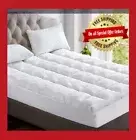 Giselle Bedding Mattress Topper Pillowtop Bamboo Queen - WHITE