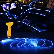 EL Wire Car Interior LED Strip Lights, 16FT USB Powered Neon Ambient Light Kits for Auto Indoor Gap Decorations Dashboard Accessories.(Ice Blue)
