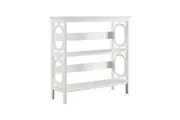 Maestro Furniture Elka 3-Tier Wooden Low Display Shelf Unit Bookcase White