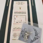 Charland Designs Angelic Band Sampler & Silver Angel Charm Glad Joy Cross Stitch