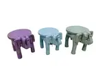 Wooden Elephant Stool/Handmade and Hand-Painted Stool/Side Table for Home/Office