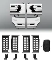 ROADER Bronco Front & Rear Wall Mount Door Storage Hanger Bracket Fit for Ford Bronco 2021 2022 2023 2024 4-Door, Heavy Duty Steel Door Holder MOLLE Panel Rack with Storage Bag, 4 pcs