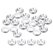 50 Pcs M2 Countersunk Washer Aluminum Alloy Countersunk Finish Washer, Silver