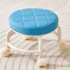 PU Leather Rotating Rolling Stool Rolling Pulley Chair Fitness