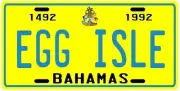 Egg Isle Bahamas Island Aluminum License Plate