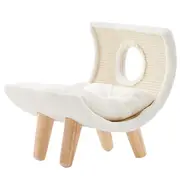 Sopa Pet Scandanavian Plush White Cat Bed
