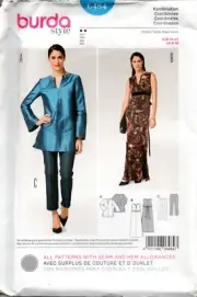 Burda Style Sewing Pattern 6484 Misses Separates Dress Top Pants Size 8-18