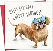 Twizler Funny Birthday Card Sausage Dog - Funny Card for Men or Women - Happy Birthday for Him or Her - Animal Humour - Blank Inside