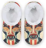 [Caihoyu] House Slippers for Kids Coral Fleece Non-Slip Lightweight House Slipper Socks Hotel Travel Bedroom Airplane Party
