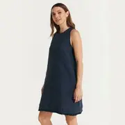 Montaigne Grace Linen Dress - Navy