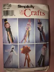 Simplicity Pattern 8156 Holiday Windsocks Santa Bunny Ghost Leprechaun + UNCUT
