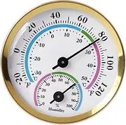 1 Pack No Battery Required Temperature Humidity Gauge Analog Hygrometer For Indoor Office Home Room Outdoor Gold