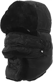 [HANABASS] 2pcs Black Face Masks Women’s Hat Mens Hats Fitted Womens Caps and Hats Black Hats for Men Hat for Women Ladies Hat Faux Fur Winter Hat Thick Windproof Hat Man Hat Women's Ski