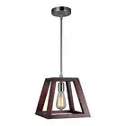 Woodbridge Lighting Walden Wood Mini Pendant with ST64 Bulb in Satin Nickel