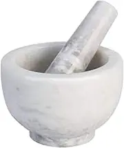 Traditional Grind, Marble Grinder Garlic Masher Home Kitchen Stone Mortar Garlic Crushing Pestle Set Medicine Grinder Masher(White)
