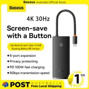Baseus 6-Port Type-C HUB Docking Station Type-C to HDMI4K+USB3.0 5Gpbs+PD100W
