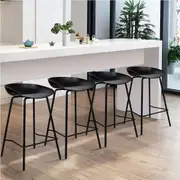 4x ALFORDSON Bar Stools Metal Seat Black
