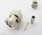 50x BNC Male Plug Straight Crimp For RG174 RG316 RG179 LMR100 Cable RF Connector