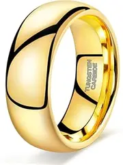 TRUMIUM 2mm 4mm 6mm 8mm Tungsten Wedding Band Ring for Men Women Gold/Rose Gold/Silver Domed High Polish Comfort Fit 4-15