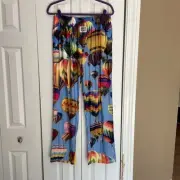 BRIEF INSANITY Silky Hot Air Balloon Pajama Pants Comfy Cool Loungewear Bottom L
