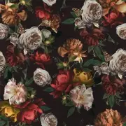 Moody Rose Peony Floral Peel and Stick Wallpaper Vintage Dark Bouquet Floral