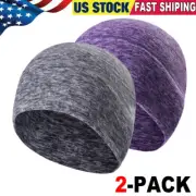 2 Pack Winter Knit Hats Running Cycling Helmet Liner Beanies Hats for Men Women