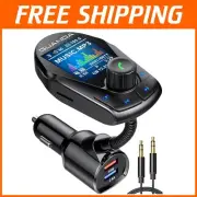 Upgraded Bluetooth FM Transmitter with Noise Cancelling & 360-Degree Design