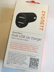 Cygnett Dual-USB 2.1A Car Charger PowerMini II ART345-04 Brand New & Sealed pack