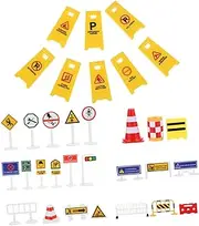 Toddmomy Children's Traffic Barrier Toys Road Sign Simulation Games Educational Learning Toys Safe for Boys and Girls Stimulate Imagination