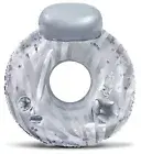 POZA Silver Inflatable Luxury Tube With Back Rest - Pool Float Ring - 42 Inches