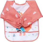 JOINPAYA 1 PC Bib Waterproof Drool Newborn Adorable Saliva Apron Lovely Smock Cartoon Smock Polyester Fiber Orange
