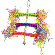 1088 Foraging Triple Decker - Handcrafte Colorful Foraging Aviary Toy, Shred Fun