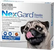 Nexgard Flea and Tick Treatment Chewables for Dogs Medium 4.1 - 10 kg, Blue (Pack of 3)