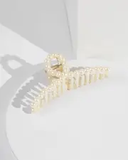 White Pearl Loop Claw Clip