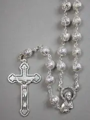 Rosary Beads Filigree Silver 8mm