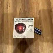 Dummy Camera Fake Security Dome Camera Flashing Red LED Light WITH 2 Batteries