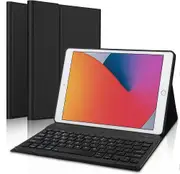 iPad 8th Gen Generation 10.2 Inch 2020 Bluetooth Keyboard Case Cover, Lightweight Protective Slim Folio Leather Smart Sleep Awake Cover Case with Detachable Wireless Bluetooth Keyboard (Black)