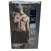 KENNETH COLE Boxer Briefs Men's M 5 Pack Cotton Stretch Black Gray REACTION
