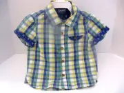 BAKER by Ted Baker 0-3 Mos Boys Short Sleeve Collared Alhambra Green Shirt NWT