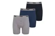 Duke Mens D555 London Driver Kingsize Boxer Shorts (Pack of 3) (Black/Grey/Navy) - UTDC145