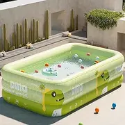 Thickened Folding Inflatable Swimming Pool Outdoor Baby Kids Play Pool Rectangular Shaped 1 Drains Inflation for Family Adult Kid Dog Easy to Assemble(3.88m/13ft)