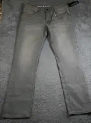 Buffalo David Bitton mens gray Evan-X slim straight stretch jeans 32x32 NWT