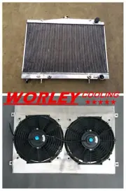 QLD-Aluminum radiator & Shroud for NISSAN STAGEA RB25 RB25DET 2.5L 6CYL 96-2001