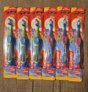 6 Colgate PJ Masks Toothbrushes for Toddlers & Little Children with Suction Cup