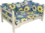 Dog Bed Wooden Dog Bed Elevated Pet Bed with Mattress Durable No-Slip Cat Sofas Cot Indoor Outdoor Use for Medium & Small Dogs Pet Cat pet Bed