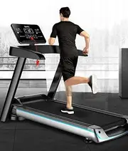 Treadmills,Foldable Electric Treadmill LCD Blue Backlight Display Bluetooth Music Treadmill Home Gym Ultra-Quiet Sports Fitness Equipment,2.5HP Motor,1-12KM/H