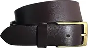 [BRADLEY CROMPTON] Boys Girls Black Full Leather Grain Casual Formal Belt