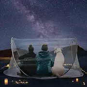 EighteenTek Pod All Weatherproof Sports Tent Clear Pop Up Tent Camping Stargazing Transparent Outdoor Bubble 2 Person Capsule Portable Weather Proof Pod Instant Cold Protection Shelter 88"x54"x39"H
