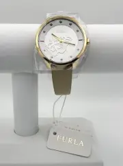 Furla R4251102529 Women's Metropolis White Butterfly Dial Grey Leather Watch